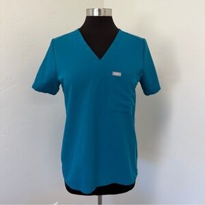 FIGS Catarina Turquoise One-Pocket Scrub Top Size S PO2133